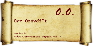 Orr Ozsvát névjegykártya
